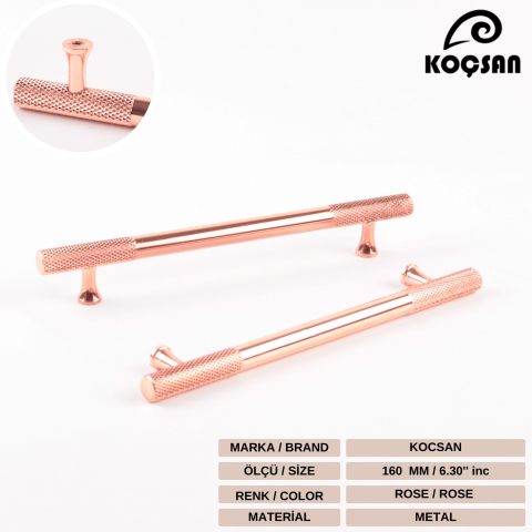 Apex 160 mm Rose Kulp Lüks Country Mutfak Mobilya Dolap Çekmece Kulpu