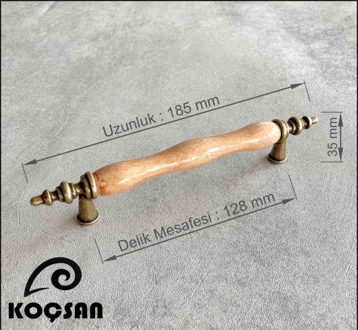 Asos 128 mm Antik Sarı Porselen Kulp Lüks Country Mutfak Mobilya Dolap Çekmece Kulpu