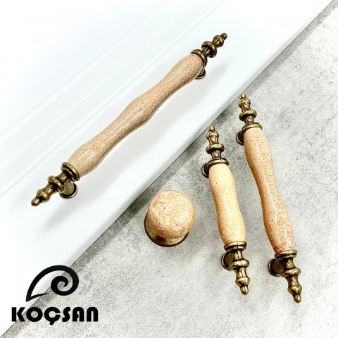 Asos 128 mm Antik Sarı Porselen Kulp Lüks Country Mutfak Mobilya Dolap Çekmece Kulpu