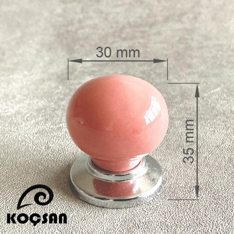 Asos Düğme Pembe Porselen Kulp Lüks Country Mutfak Mobilya Dolap Çekmece Kulpu