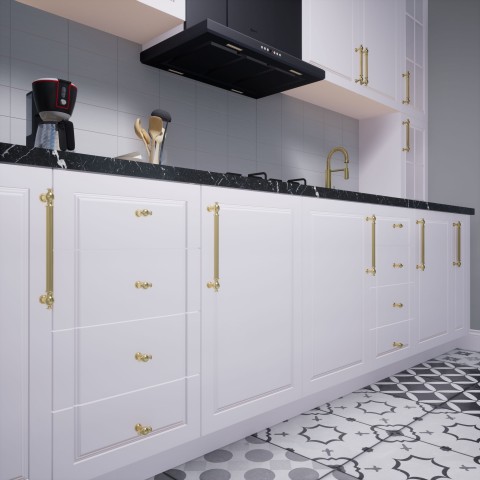 Begum Kulp Lüks Country Mutfak Mobilya Dolap Çekmece Kulpu 128 mm_Mat Altın