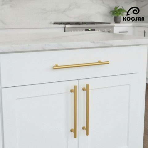 Best Kulp Lüks Country Mutfak Mobilya Dolap Çekmece Kulpu 800 mm-Mat Altın