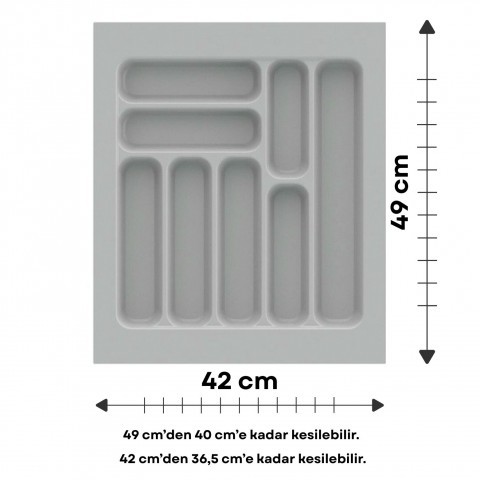 Çekmece İçi Kaşıklık, Düzenleyici, Organizatör 42 CM X 49 CM-Gri