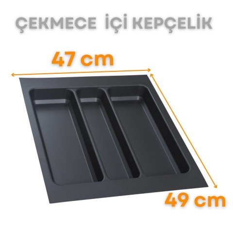 Çekmece İçi Kepçelik, Düzenleyici, Organizatör 47 CM X 49 CM -Antrasit