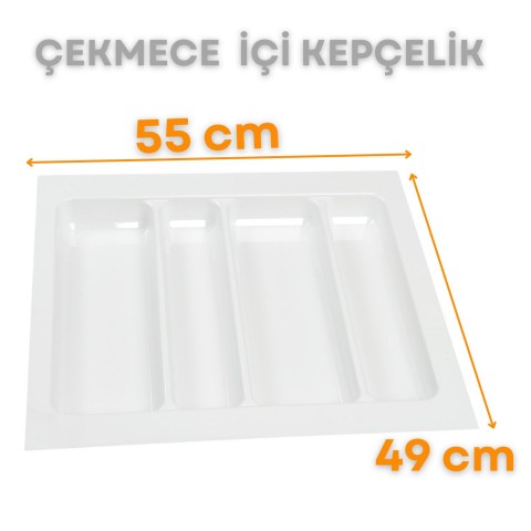 Çekmece İçi Kepçelik, Düzenleyici, Organizatör 55 CM X 49 CM -Beyaz