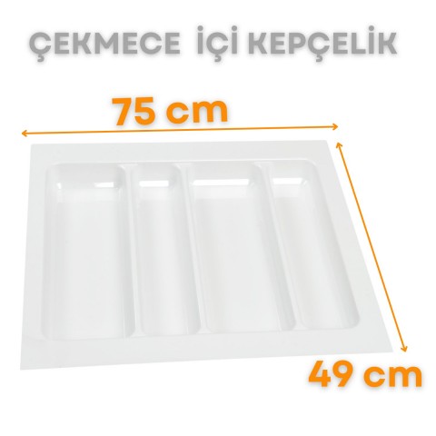 Çekmece İçi Kepçelik, Düzenleyici, Organizatör 75 CM X 49 CM -Beyaz