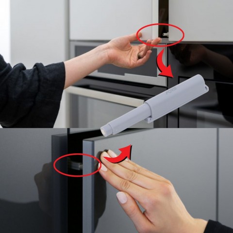 Dolap Kapak Bas Aç Aparatı Plastik Gri Oval Dolap Kapak Bas Aç Aparatı Plastik Gri Oval