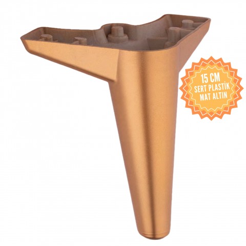 Zirve 15 Cm Plastik Mobilya Ayağı, Lüks Metal Mobilya Ayak, Koltuk, Dolap, Şifonyer Ayak