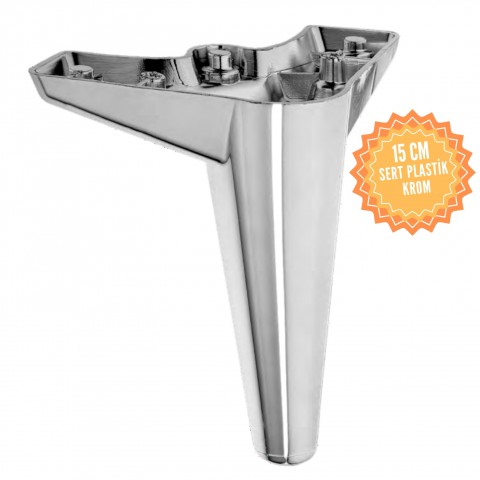 Zirve 15 Cm Plastik Mobilya Ayağı, Lüks Metal Mobilya Ayak, Koltuk, Dolap, Şifonyer Ayak