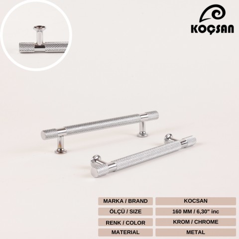 Firuze 160 mm Krom Kulp Lüks Country Mutfak Mobilya Dolap Çekmece Kulpu