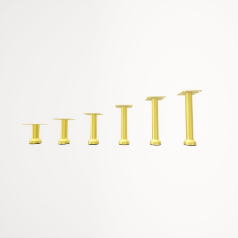 Gökçe Altın 20 cm 4'lü Mobilya Ayağı, Lüks Metal Mobilya Ayak, Koltuk, Dolap, Şifonyer, Masa Ayak