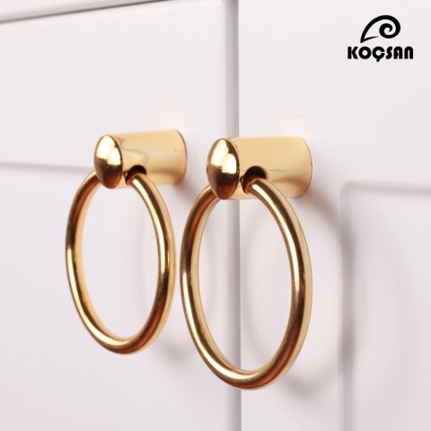 Halka Sarkac Altın Kulp Lüks Country Mutfak Mobilya Dolap Çekmece Kulpu