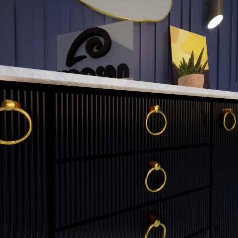 Halka Sarkac Altın Kulp Lüks Country Mutfak Mobilya Dolap Çekmece Kulpu