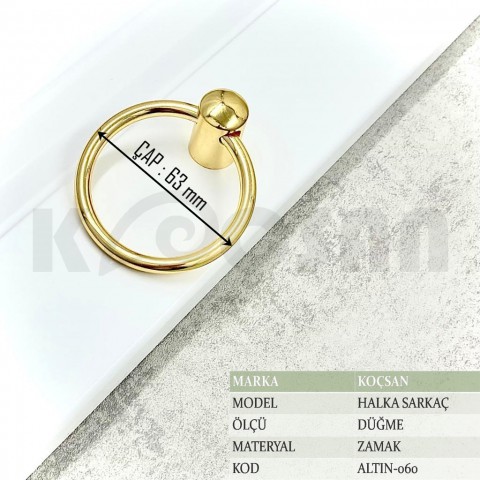 Halka Sarkac Altın Kulp Lüks Country Mutfak Mobilya Dolap Çekmece Kulpu