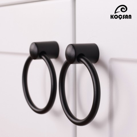 Halka Sarkac Siyah Kulp Lüks Country Mutfak Mobilya Dolap Çekmece Kulpu