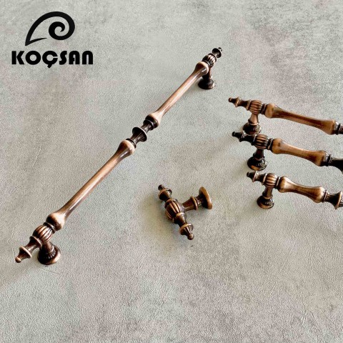 Hilal 128 mm Antik Bakır Kulp Lüks Country Mutfak Mobilya Dolap Çekmece Kulpu