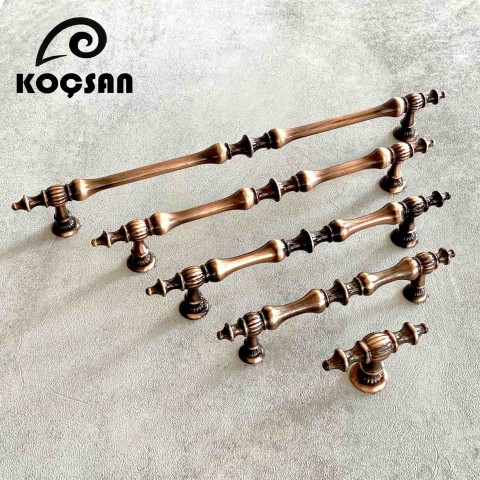 Hilal 224 mm Antik Bakır Kulp Lüks Country Mutfak Mobilya Dolap Çekmece Kulpu