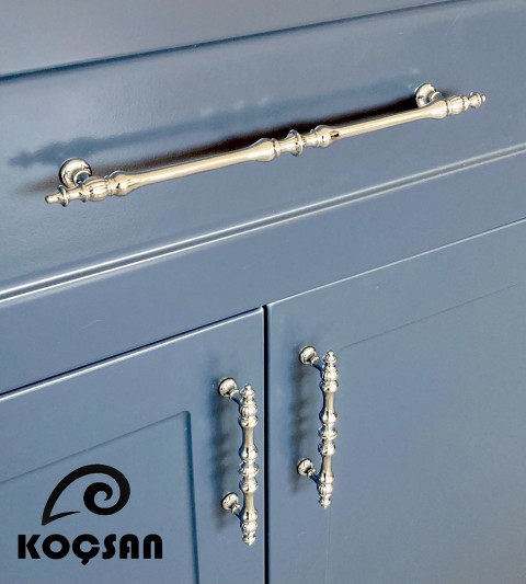 Hilal 96 mm Krom Kulp Lüks Country Mutfak Mobilya Dolap Çekmece Kulpu