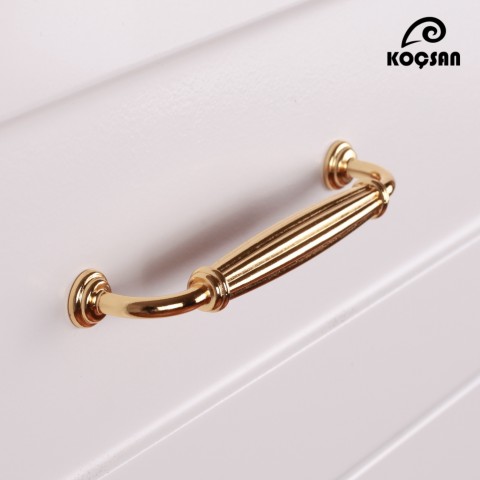 Kardelen 128 mm Altın Kulp Lüks Country Mutfak Mobilya Dolap Çekmece Kulpu