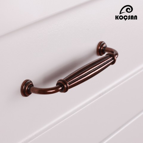 Kardelen 96 mm Antik Bakır Kulp Lüks Country Mutfak Mobilya Dolap Çekmece Kulpu