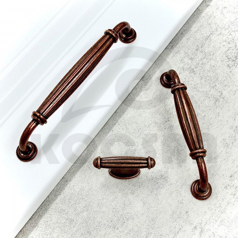 Kardelen 96 mm Antik Bakır Kulp Lüks Country Mutfak Mobilya Dolap Çekmece Kulpu