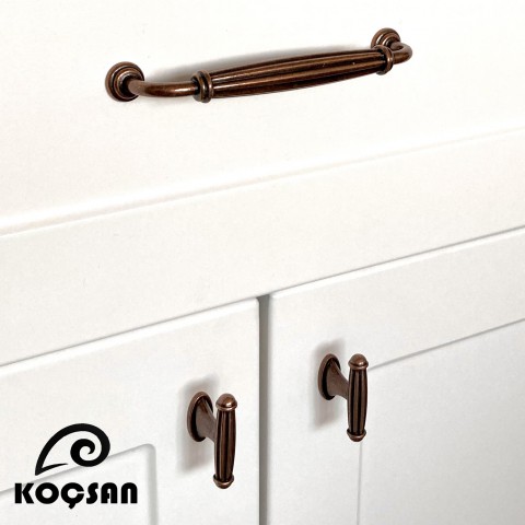Kardelen 96 mm Antik Bakır Kulp Lüks Country Mutfak Mobilya Dolap Çekmece Kulpu