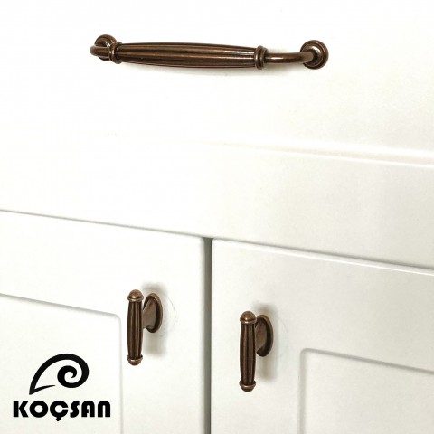 Kardelen 96 mm Antik Bakır Kulp Lüks Country Mutfak Mobilya Dolap Çekmece Kulpu