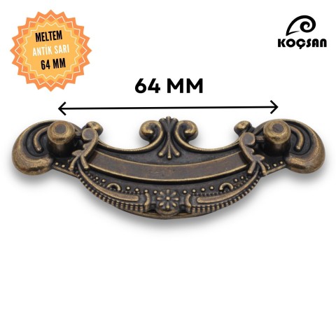 Meltem 64 mm Kulp Lüks Country Mutfak Mobilya Dolap Çekmece Kulpu