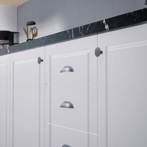 Midye 160 mm Antik Gümüş Kulp Lüks Country Mutfak Mobilya Dolap Çekmece Kulpu