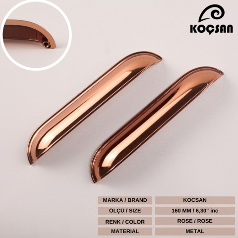 Midye 160 mm Rose Kulp Lüks Country Mutfak Mobilya Dolap Çekmece Kulpu