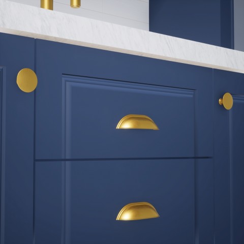 Midye Düğme Mat Altın Kulp Lüks Country Mutfak Mobilya Dolap Çekmece Kulpu