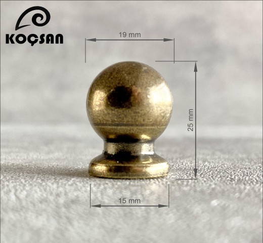 Misket 19 mm Antik Sarı Kulp Lüks Country Mutfak Mobilya Dolap Çekmece Kulpu