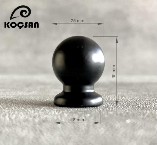 Misket 25 mm Siyah Kulp Lüks Country Mutfak Mobilya Dolap Çekmece Kulpu