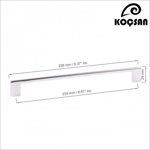 Narin 224 mm Krom Kulp Lüks Country Mutfak Mobilya Dolap Çekmece Kulpu