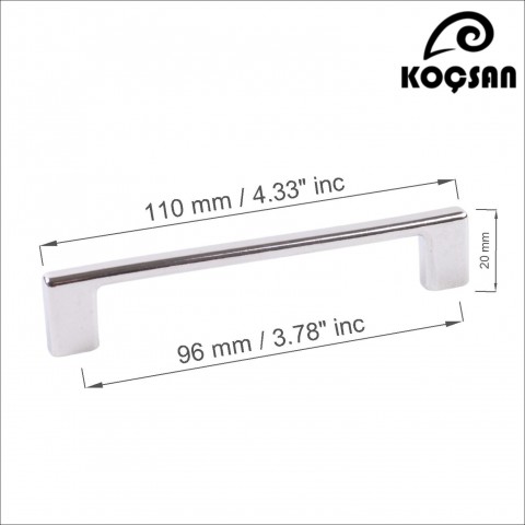 Narin 96 mm Krom Kulp Lüks Country Mutfak Mobilya Dolap Çekmece Kulpu