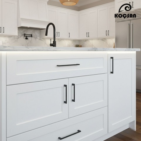 Narin Kulp Lüks Country Mutfak Mobilya Dolap Çekmece Kulpu 96 mm-Siyah