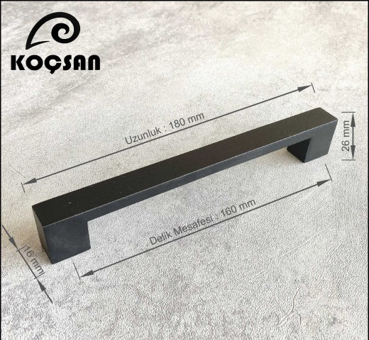 Nergis 160 mm Siyah Kulp Lüks Country Mutfak Mobilya Dolap Çekmece Kulpu