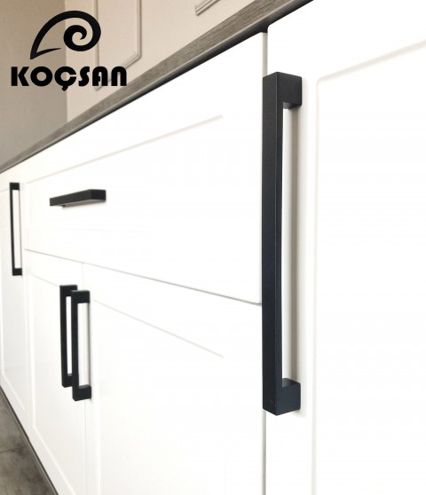 Nergis 160 mm Siyah Kulp Lüks Country Mutfak Mobilya Dolap Çekmece Kulpu