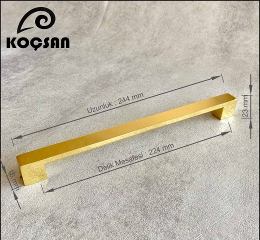Nergis Kulp Lüks Country Mutfak Mobilya Dolap Çekmece Kulpu 224 mm Altın