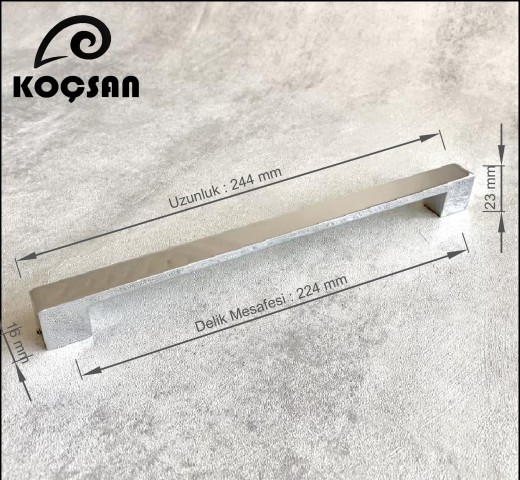 Nergis 224 mm Krom Kulp Lüks Country Mutfak Mobilya Dolap Çekmece Kulpu