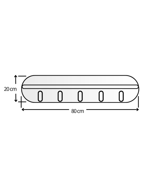 Oval Vestiyer Askısı, Antre & Hol Askılığı, Askılık, Duvara Monte 80x20 Cm