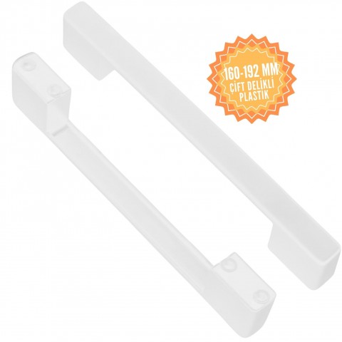 Plastik Çift Delikli Köprü Kulp 160-192 mm-Siyah