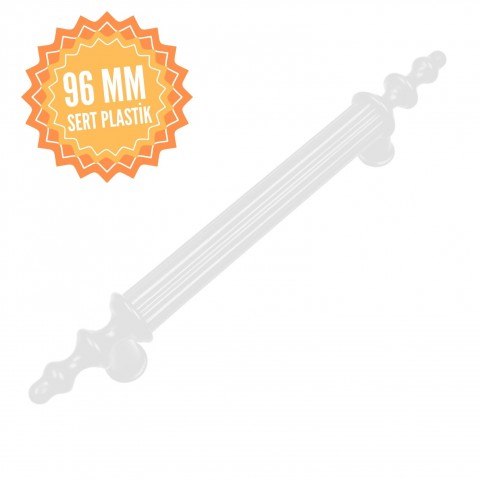 Plastik Çizgili Boru Kulp 96 mm-Beyaz