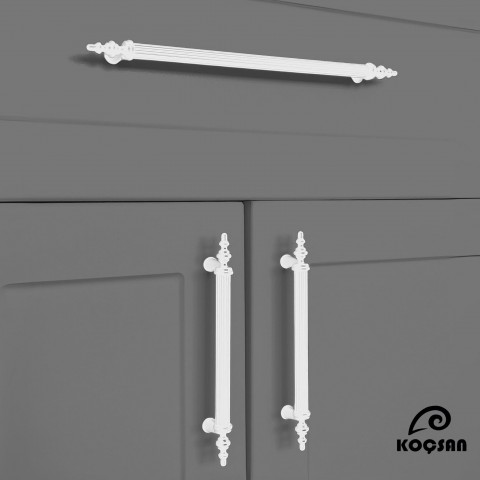 Plastik Çizgili Boru Kulp 96 mm-Beyaz