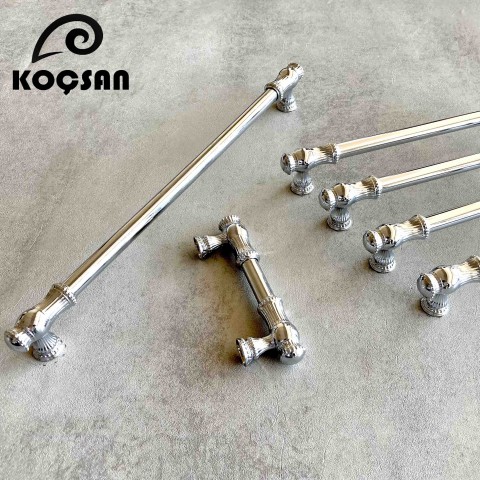 Sehzade 192 mm Krom Kulp Lüks Country Mutfak Mobilya Dolap Çekmece Kulpu