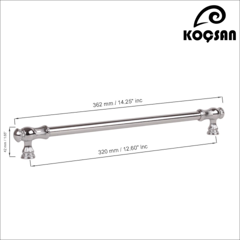 Sehzade 320 mm Krom Kulp Lüks Country Mutfak Mobilya Dolap Çekmece Kulpu