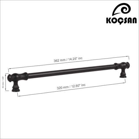 Sehzade 320 mm Siyah Kulp Lüks Country Mutfak Mobilya Dolap Çekmece Kulpu