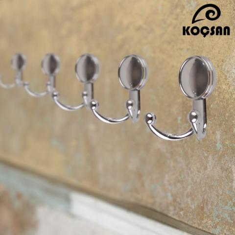 Tomris Küçük Krom Askı, Lüks Vestiyer Askısı, Dolap Askılık, Duvar Askılığı, Portmanto Askı