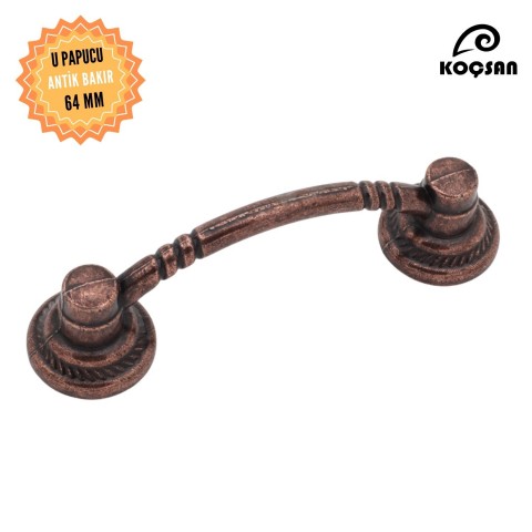 U Papucu 64 mm Kulp Lüks Country Mutfak Mobilya Dolap Çekmece Kulpu