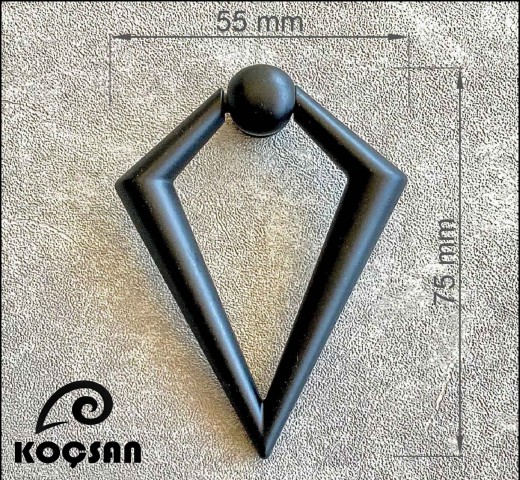 Ucgen Sarkac Siyah Kulp Lüks Country Mutfak Mobilya Dolap Çekmece Kulpu